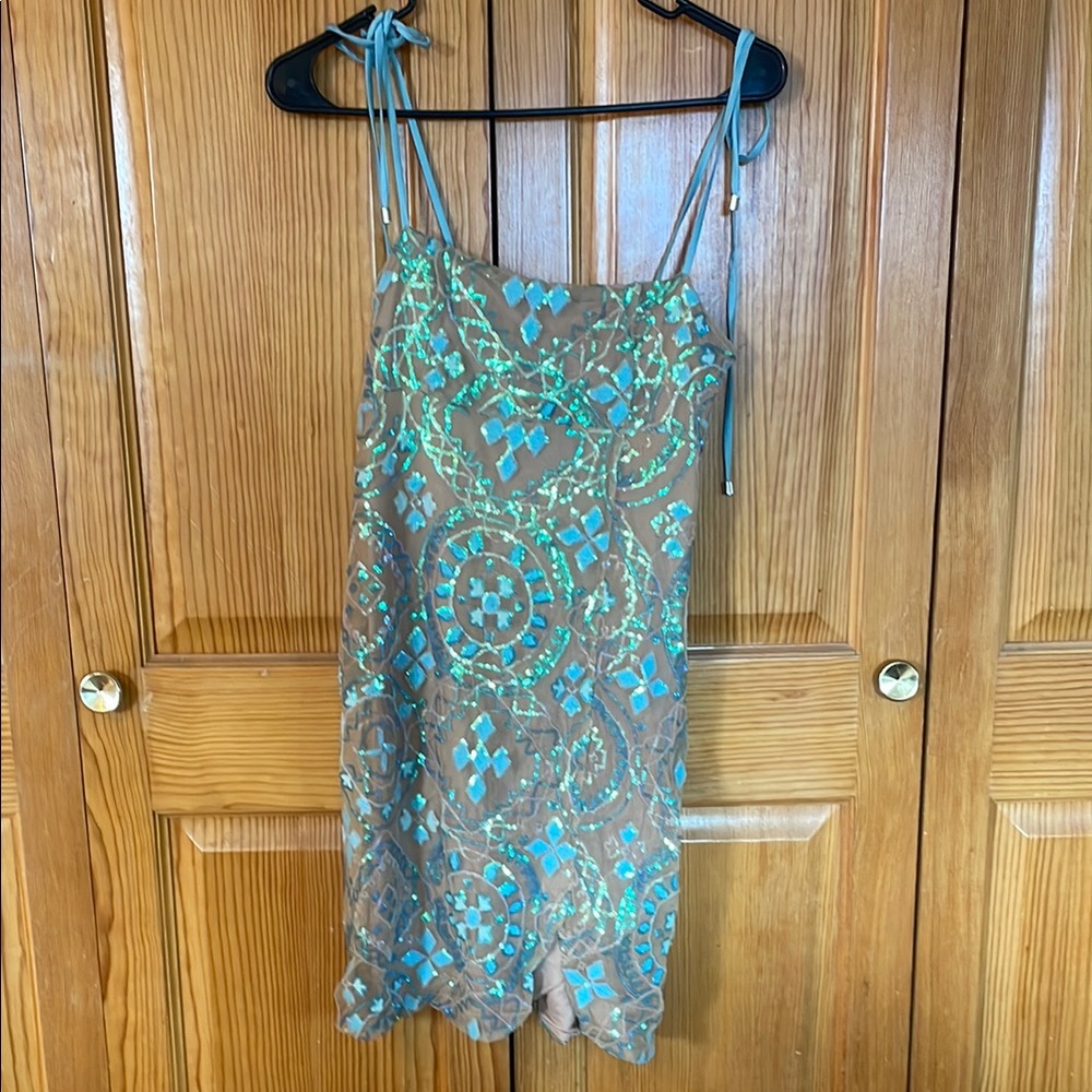 Free People Beaded Mini Dress